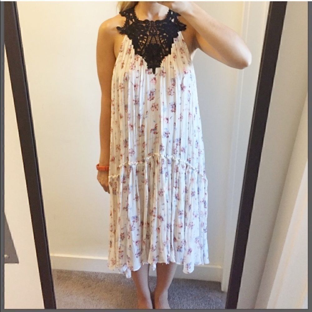 ZARA Floral  Crochet MIDI  Maxi  Dress